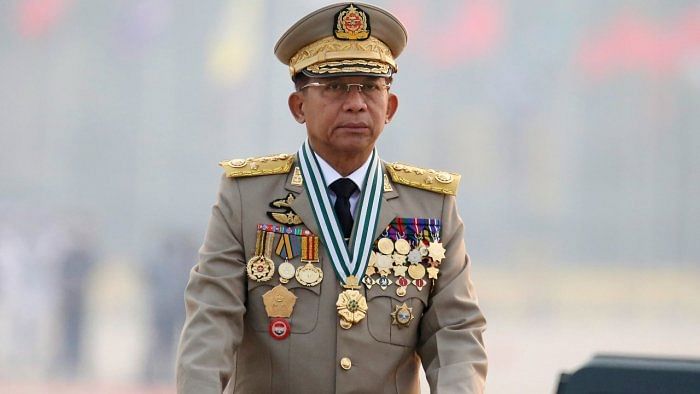 Junta chief Min Aung Hlaing. Credit: AP/PTI Photo