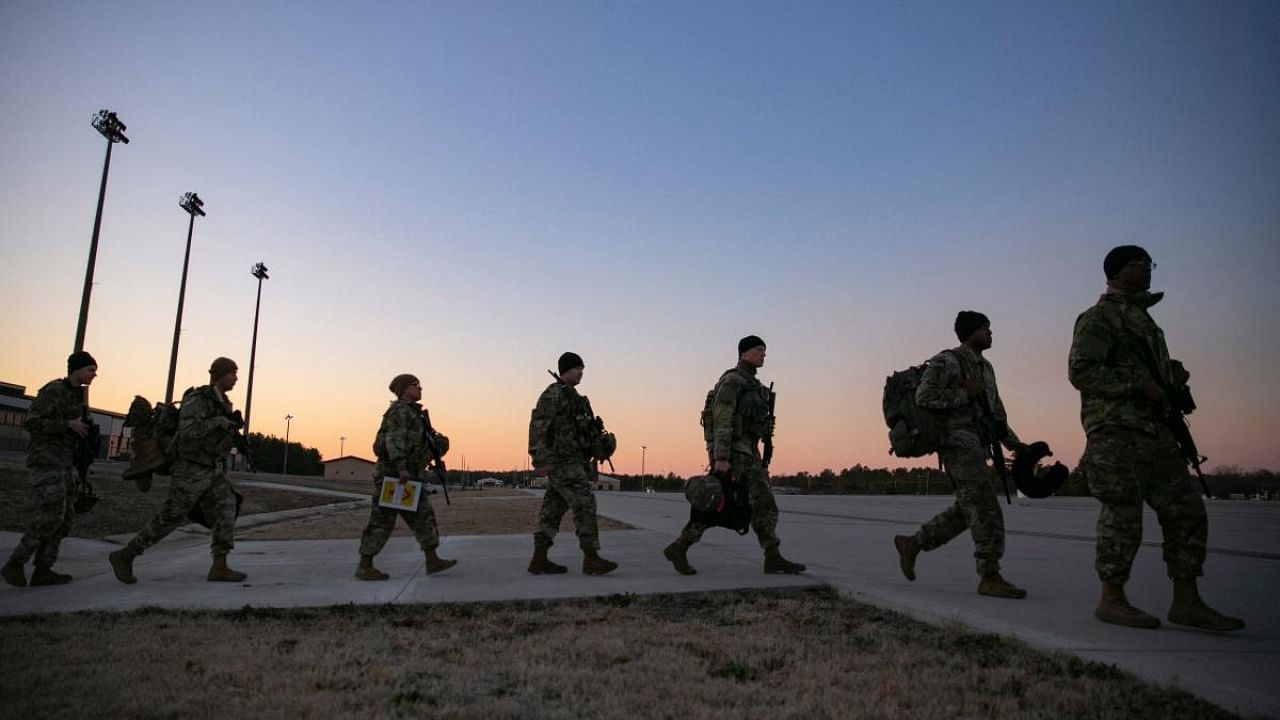 US service members based in Fort Bragg, North Carolina, are preparing deploy to Europe as the crisis between Russia and Ukraine escalates. Credit: AFP Photo