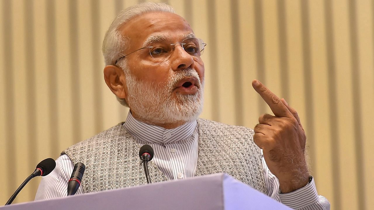 PM Modi speaks at the 2018 edition of TERI summit. Credit: PTI File Photo