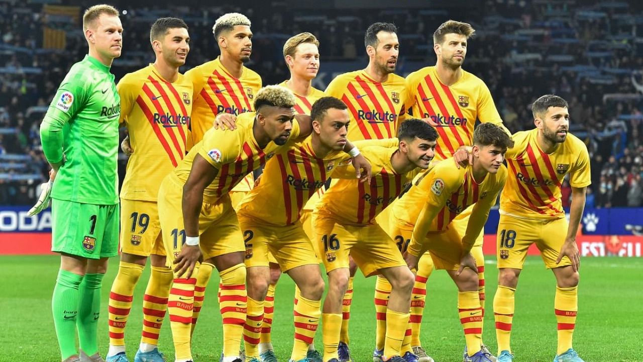 Barcelona team players. Credit: AFP Photo