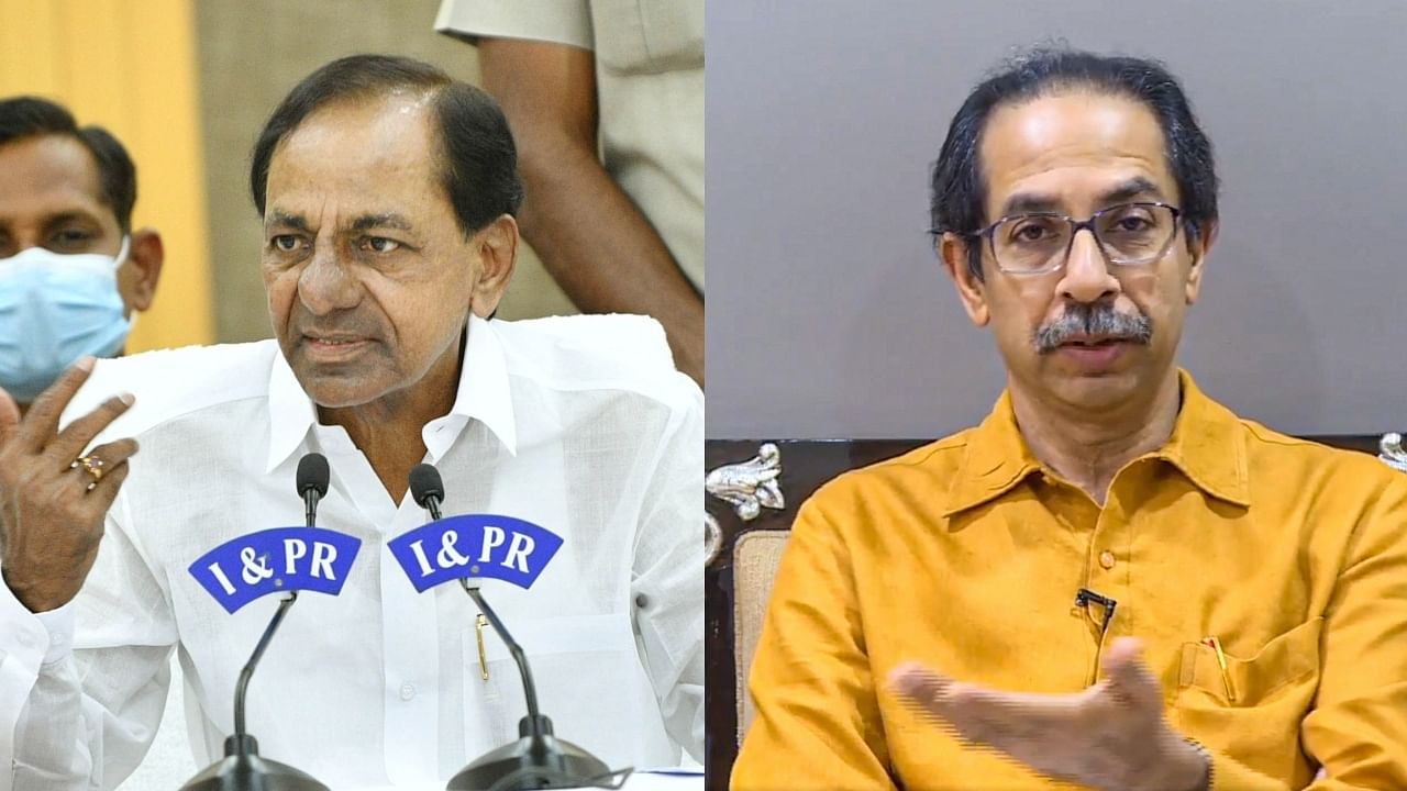 Telangana CM K Chandrashekar Rao (L) and Maharashtra CM Uddhav Thackeray. Credit: IANS, PTI File Photos