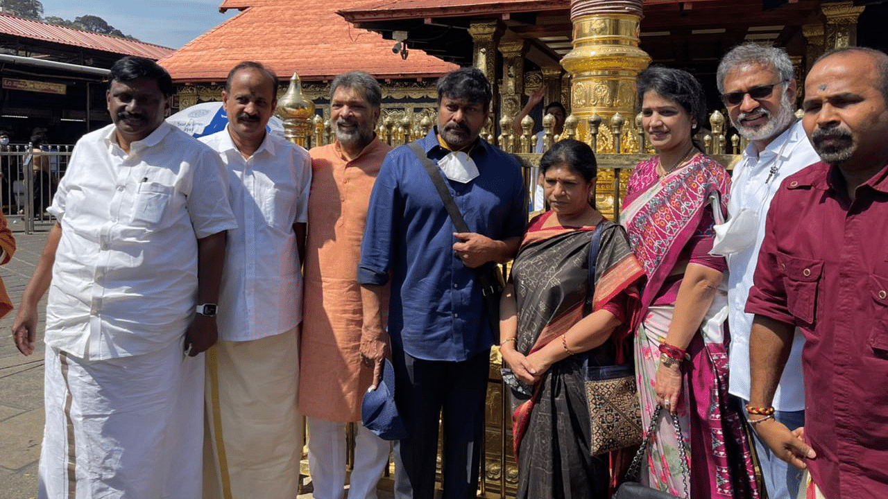 Popular actor Chiranjeevi had visited the temple with his wife and another couple. Credit: Twitter/@KChiruTweets