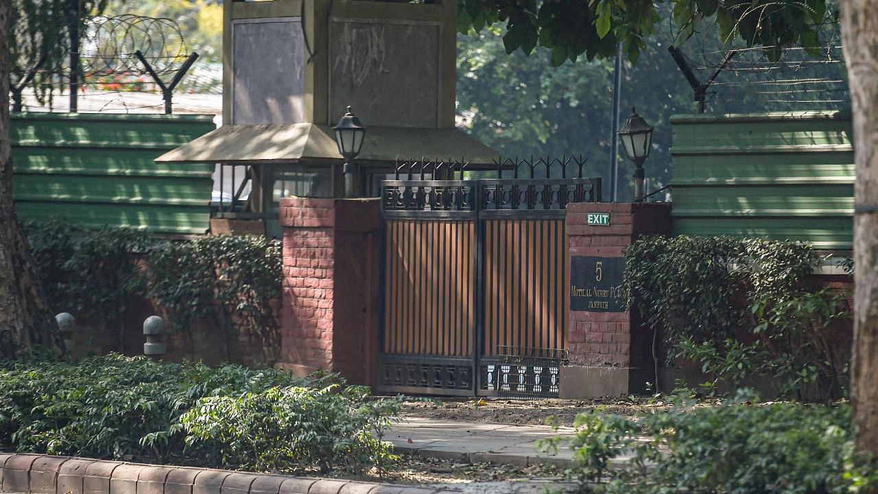 A view of NSA Ajit Doval's residence in New Delhi. Credit: PTI File Photo