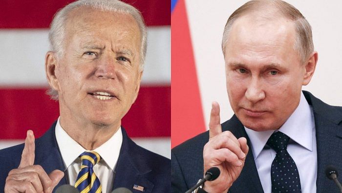 Joe Biden and Vladimir Putin. Credit: AFP Photo