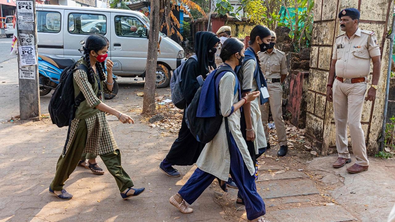 Students at a PU college in Udupi. Credit: AFP Photo