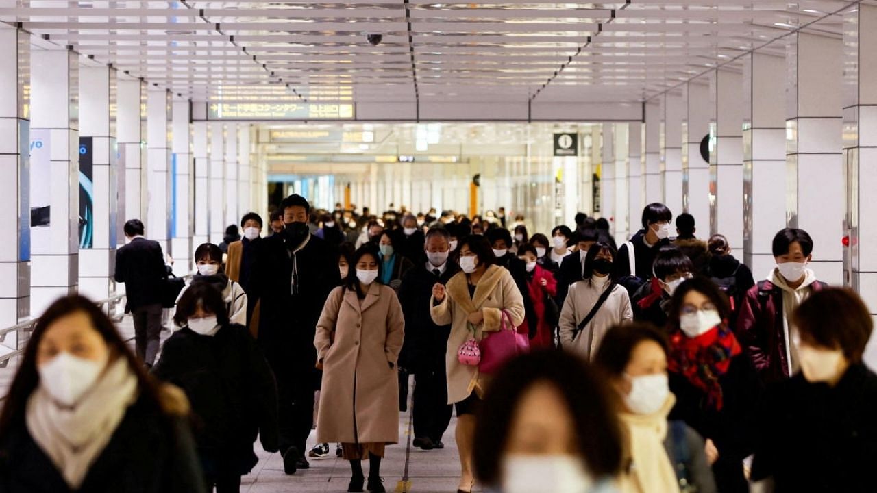 Japan reported 91,006 new cases on Wednesday, down slightly from a week earlier, after the caseloads exceeded 100,000 on February 5. Credit: Reuters File Photo
