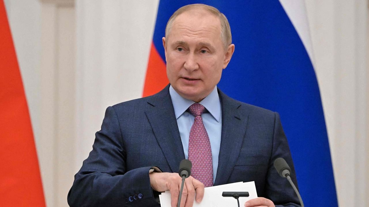 Vladimir Putin said on February 18, 2022 that the situation in conflict-hit eastern Ukraine was worsening, as the West accuses him of planning an imminent attack on the country. Credit: AFP Photo