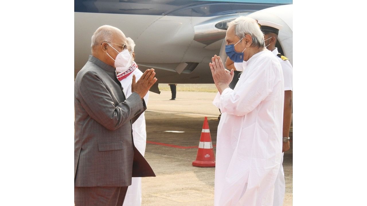 President Ram Nath Kovind with Odisha CM Naveen Patnaik. Credit: Twitter/ @Naveen_Odisha
