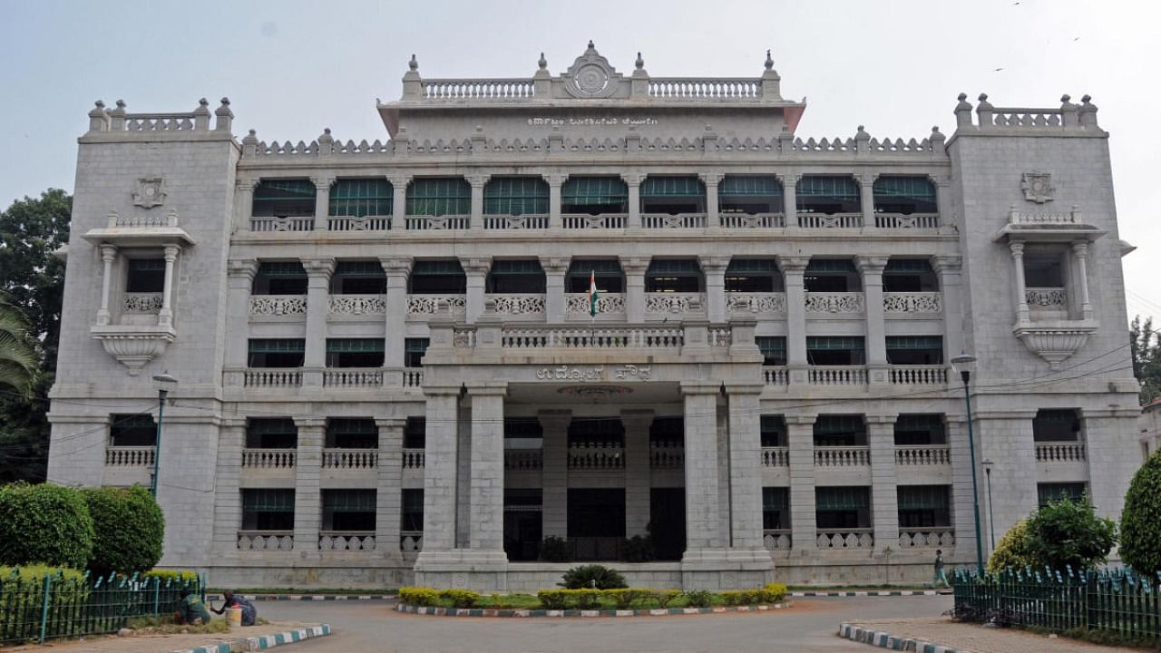 Udyoga Soudha, the office of Karnataka Public Service Commission, in Bengaluru. Credit: DH File Photo