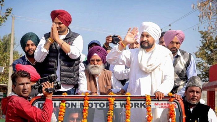 Charanjit Singh Channi on the campaign trail. Credit: PTI File Photo