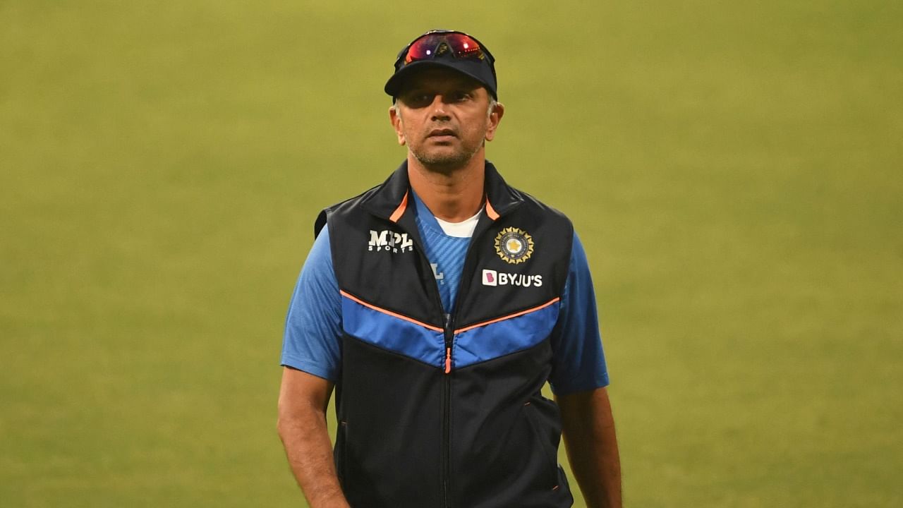 India's head coach Rahul Dravid walks during a training session ahead of their first T20 international cricket match of a three-match series against West Indies, at the Eden Gardens in Kolkata on February 14, 2022. Credit: AFP File Photo