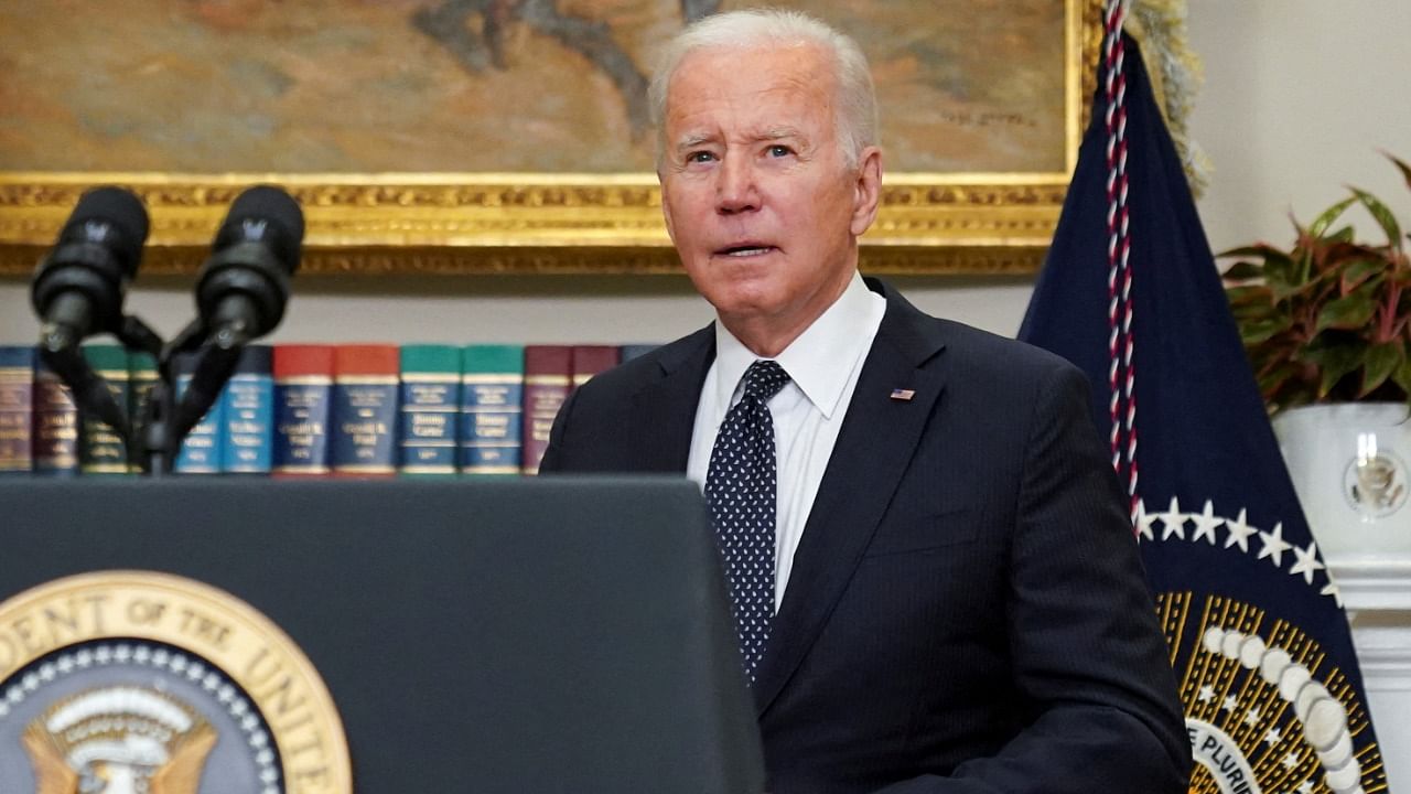 US President Joe Biden delivers remarks on Russia-Ukraine situation. Credit: Reuters File Photo