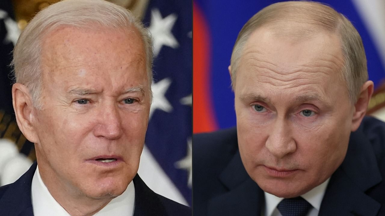 US President Joe Biden and Russian President Vladimir Putin. Credit: AFP Photo