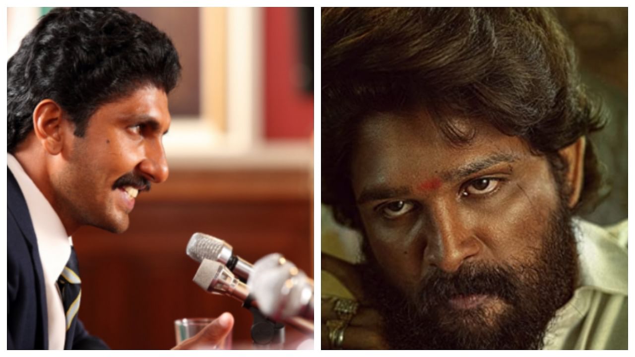 Ranveer played Kapil Dev in '83' while Allu Arjun essayed the role od Red Sanders smuggler in 'Pushpa'. Credit: Twitter/IMDb