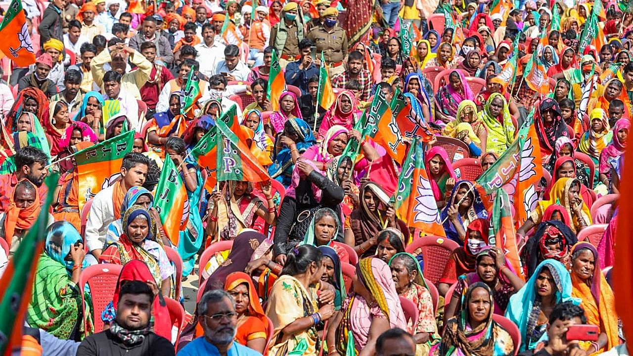 BJP supporters during a rally. Credit: PTI File Photo