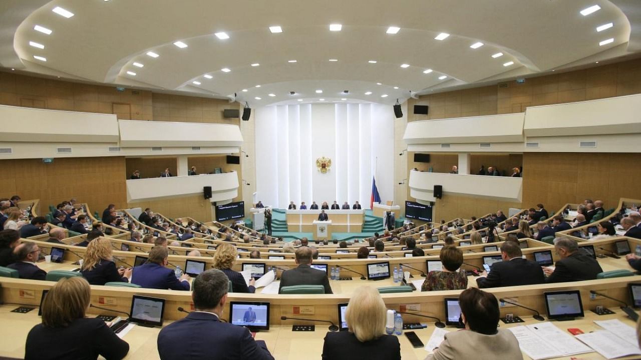 Senators attend a session of the Federation Council, Russia's upper house of parliament, in Moscow. Credit: AFP Photo