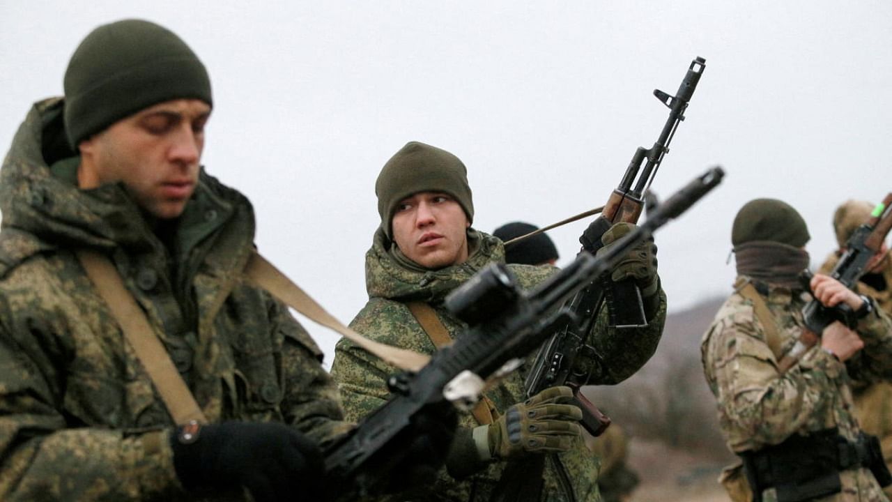 Militants of the self-proclaimed Donetsk People's Republic train at a range in Donetsk. Credit: Reuters Photo