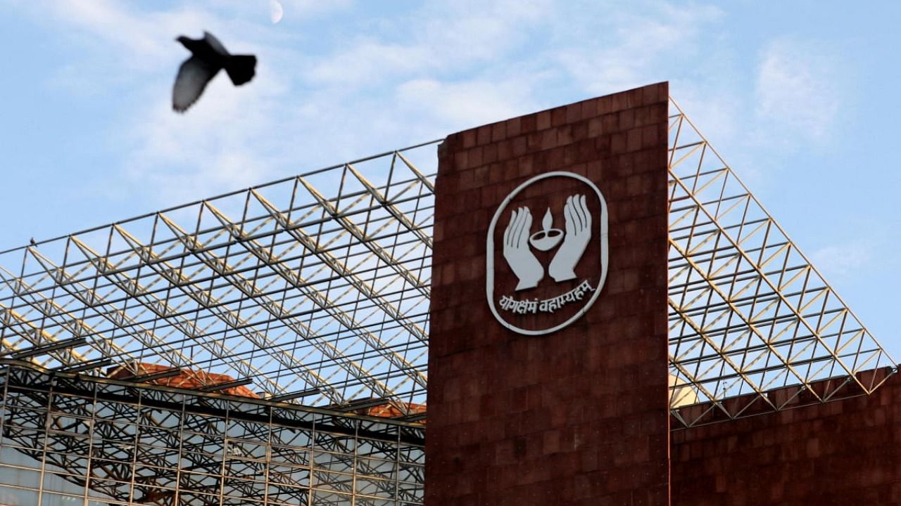 LIC logo on one of its offices in New Delhi. Credit: Reuters File Photo