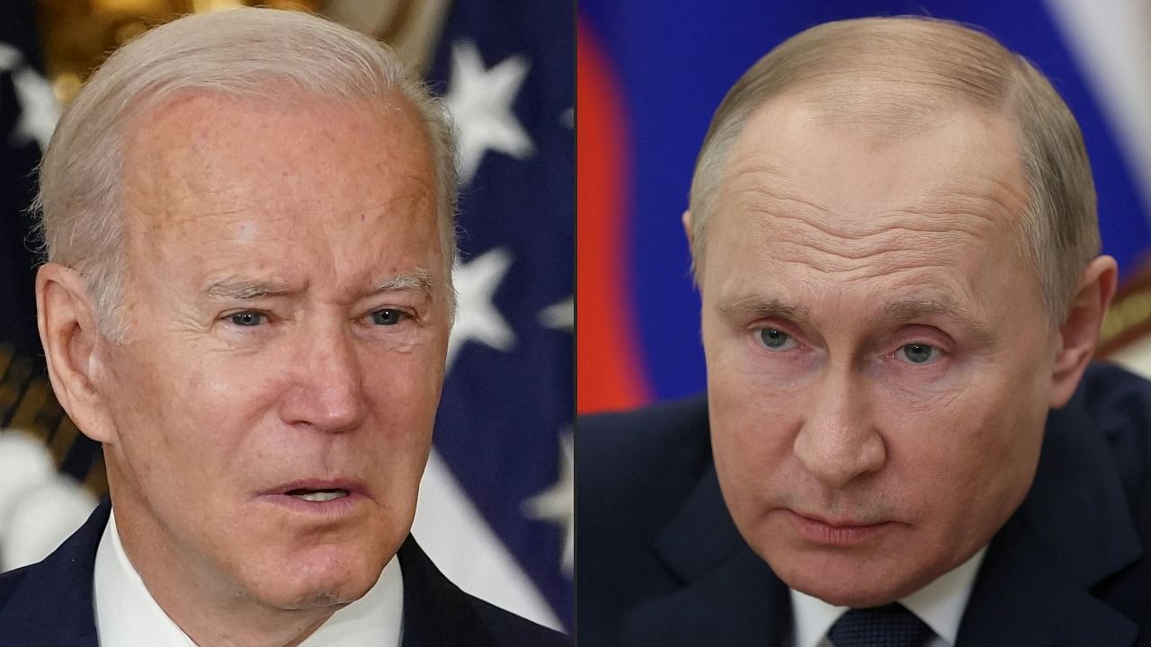 Joe Biden and Vladimir Putin. Credit: AFP Photo
