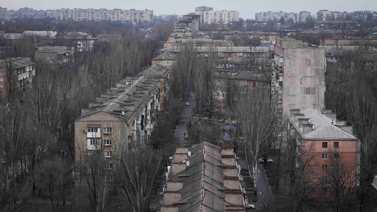 Apartment buildings are seen in city of Mariupol, Ukraine. Credit: AP/PTI Photo