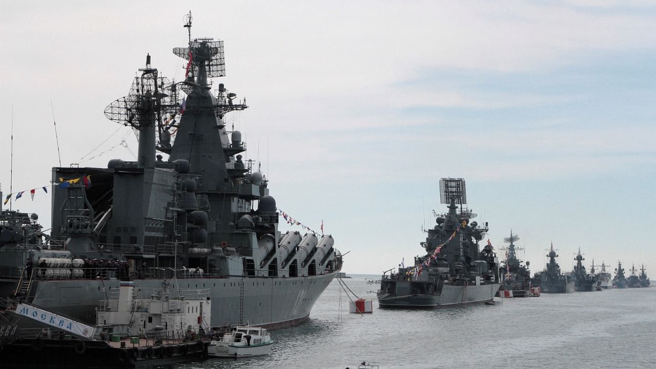 Russian Navy vessels anchored in a bay of the Black Sea port of Sevastopol. Credit: Reuters file photo