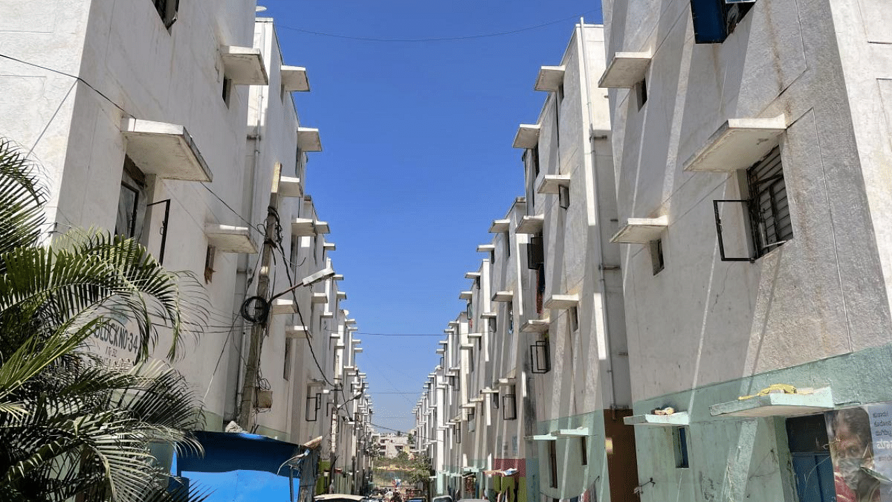A view of an affordable housing project on Mysore Road in Bengaluru. Credit: DH Photo