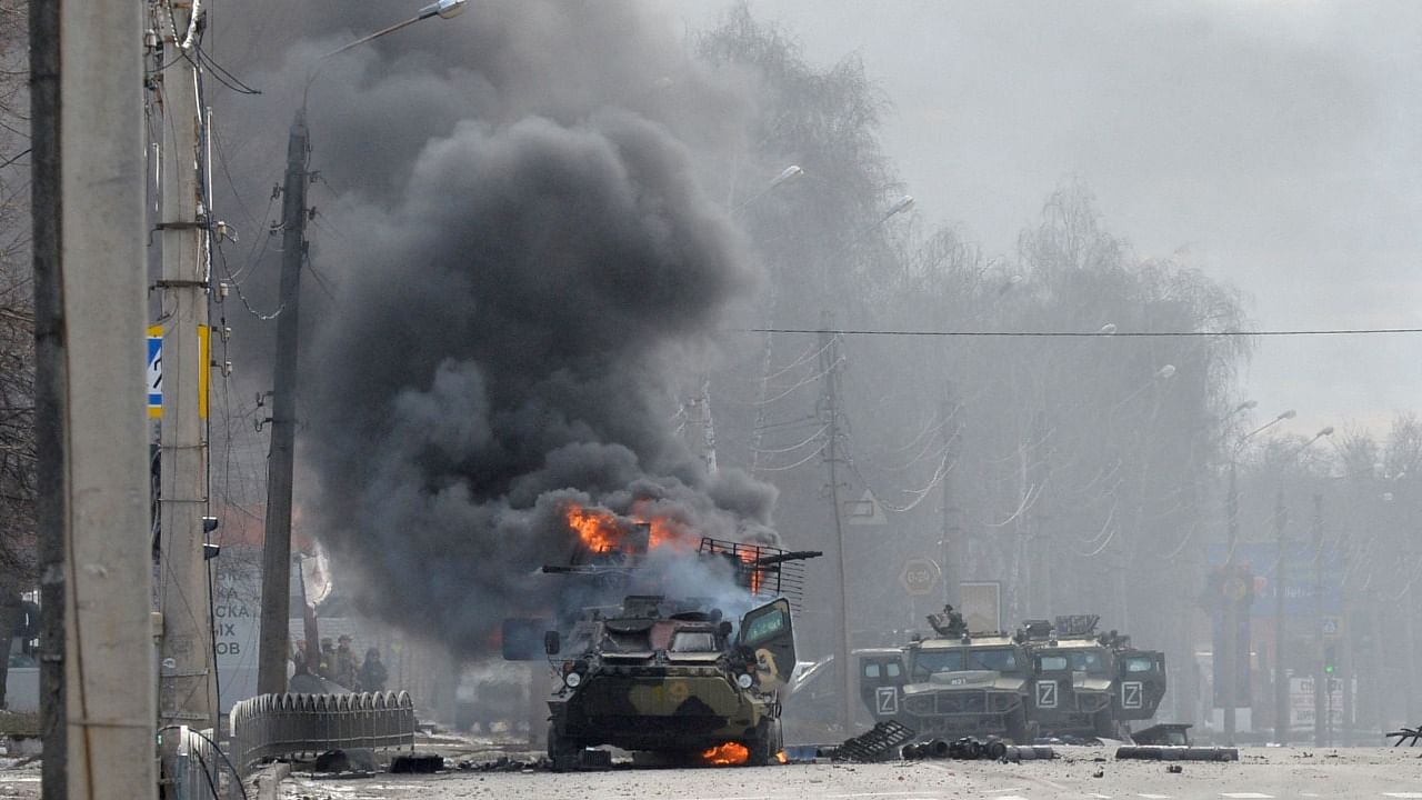 Ukrainian forces secured full control of Kharkiv on February 27, 2022 following street fighting with Russian troops in the country's second biggest city, the local governor said. Credit: Reuters Photo