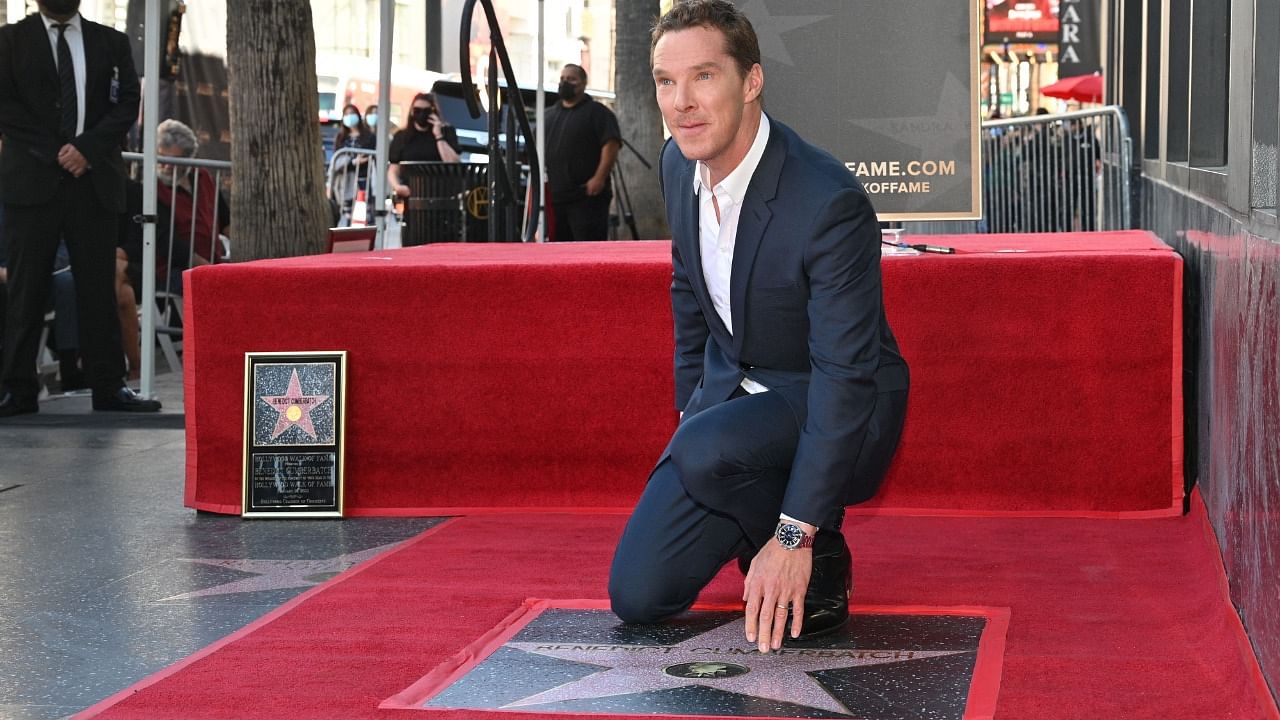 Benedict Cumberbatch at the Hollywood ceremony. Credit: AFP Photo