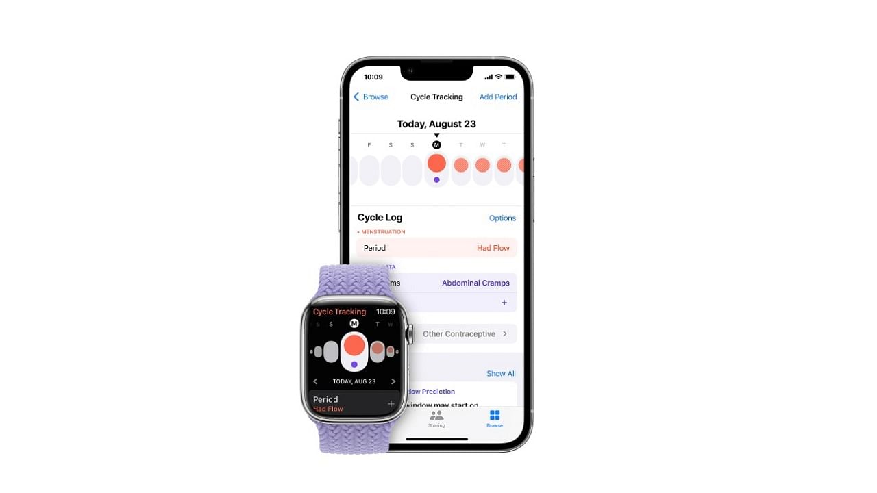 Users can track menstrual cycle on Apple Watch. Picture Credit: Apple