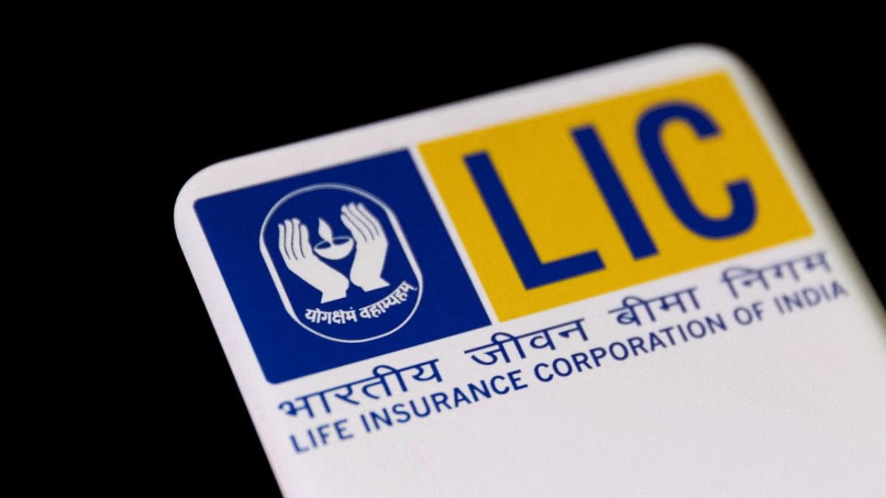 Illustration shows Life Insurance Corporation of India (LIC) logo. Credit: Reuters Photo