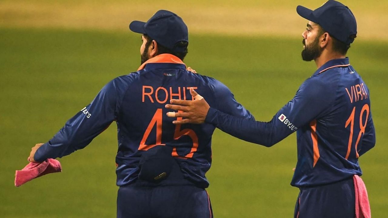 India's Virat Kohli (R) and India's captain Rohit Sharma. Credit: AFP File Photo