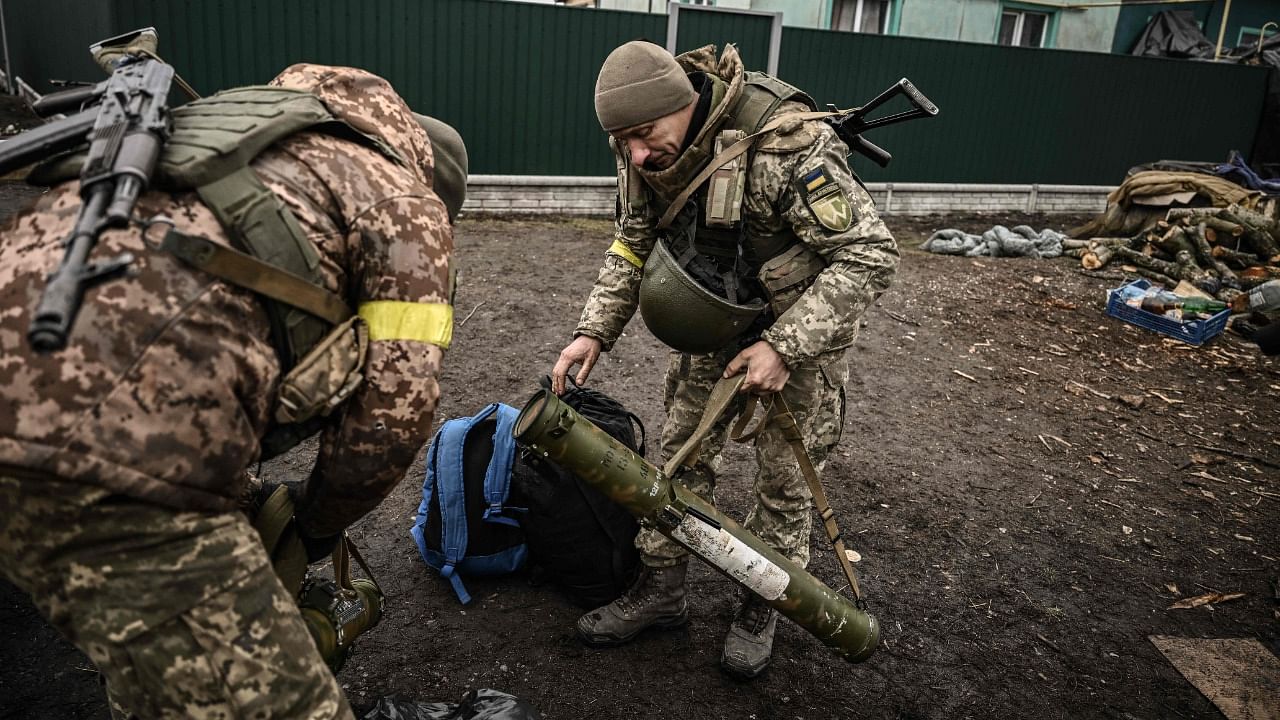 A Ukrainian negotiator headed for ceasefire talks with Russia said on March 3, 2022, that his objective was securing humanitarian corridors, as Russian troops advance one week into their invasion of the Ukraine. Credit: AFP Photo