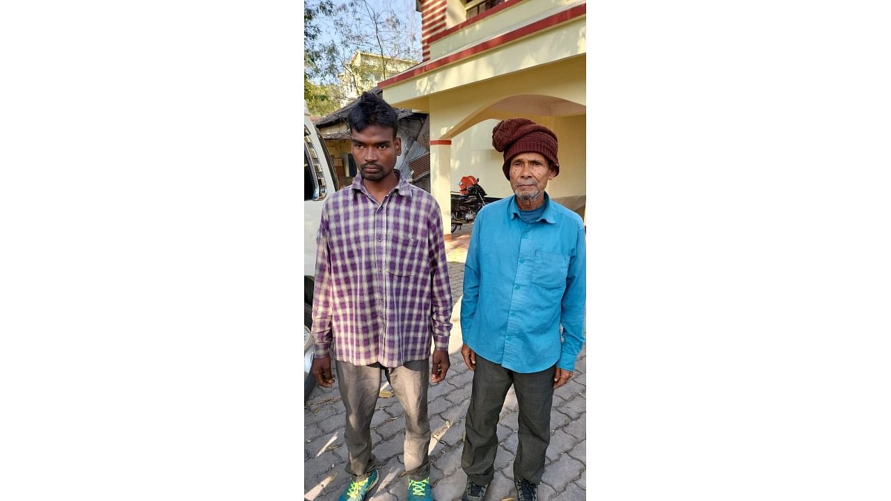 Arun Kumar Bhattacharjee (R) and Akash Urang (L). Credit: Assam Police