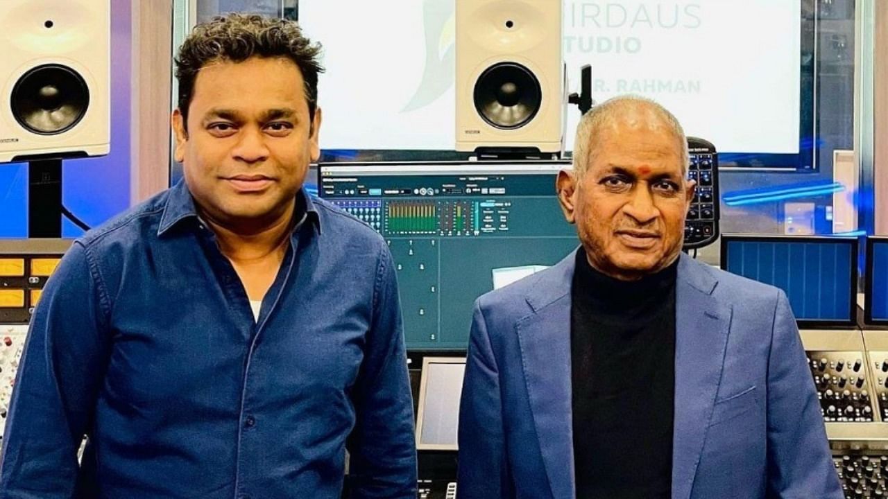 Rahman was part of Ilaiyaraaja’s team before he began composing music on his own. Credit: Twitter/@arrahman