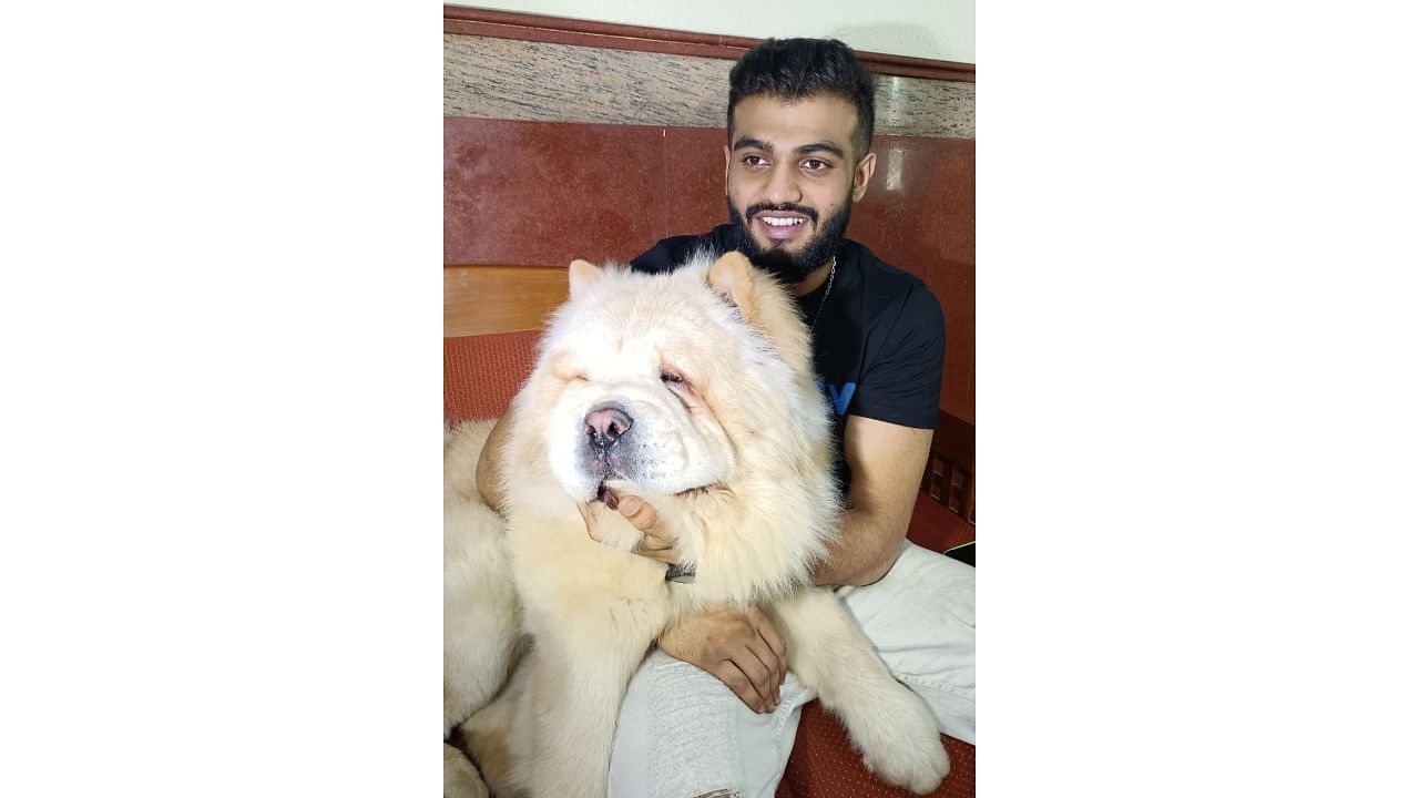 Ranjit Reddy with his pet dog. Credit: Special Arrangement
