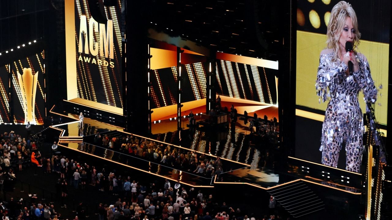  Dolly Parton performs on stage during the 57th Annual Academy of Country Music Awards in Las Vegas, Nevada, US, March 7, 2022. Credit: Reuters Photo