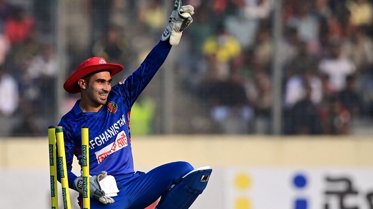 Afghanistan's wicketkeeper Rahmanullah Gurbaz. Credit: AFP Photo