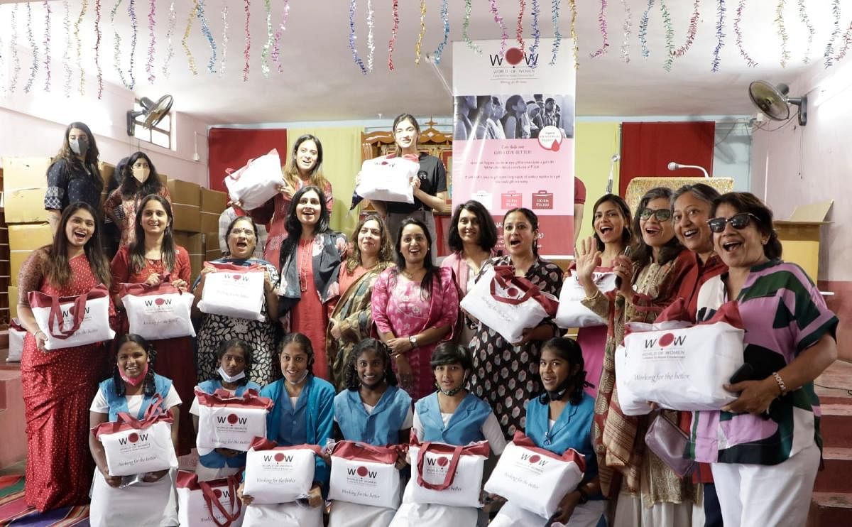 The students of Our Lady of Bon Secours Girls High School, Austin Town, received menstrual hygiene kits, on Tuesday.
