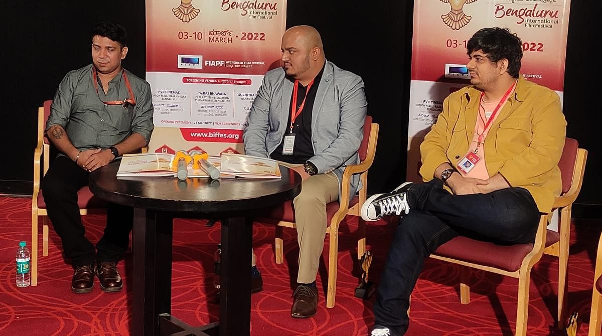 (From left) Shyam Babu, Abhijit Maheshm and Karan Vyas discussed copyright infringement, among other issues related to screenwriting, at a session at BIFFes 2022 recently.