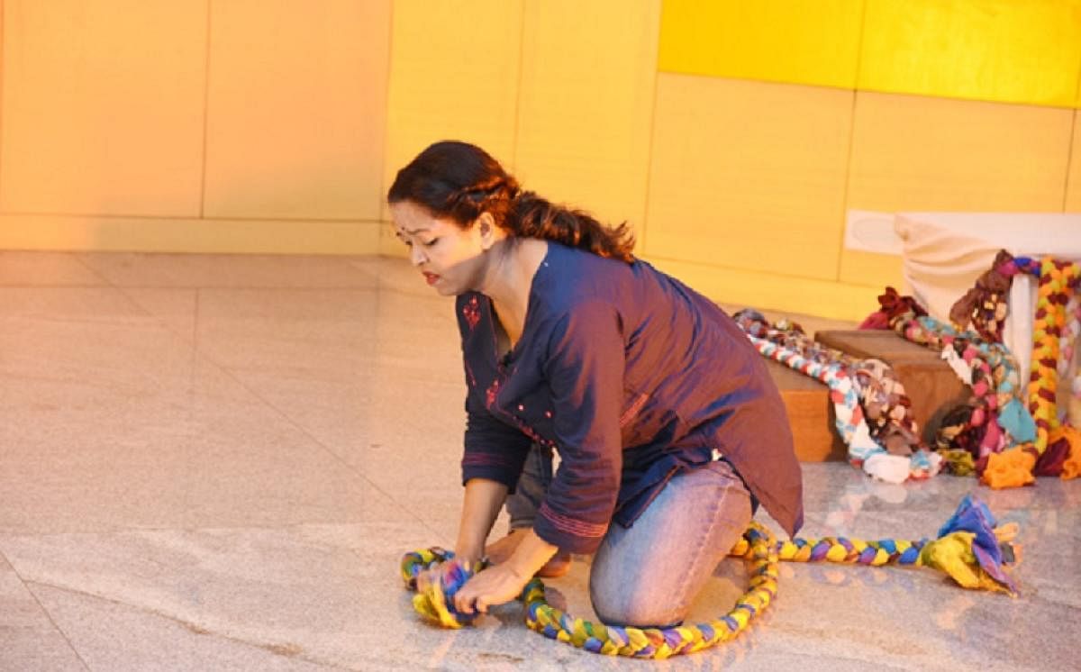 A scene from the play, ‘Akkai - a woman for a change’, staged at Father Muller Charitable Institutions in Mangaluru.