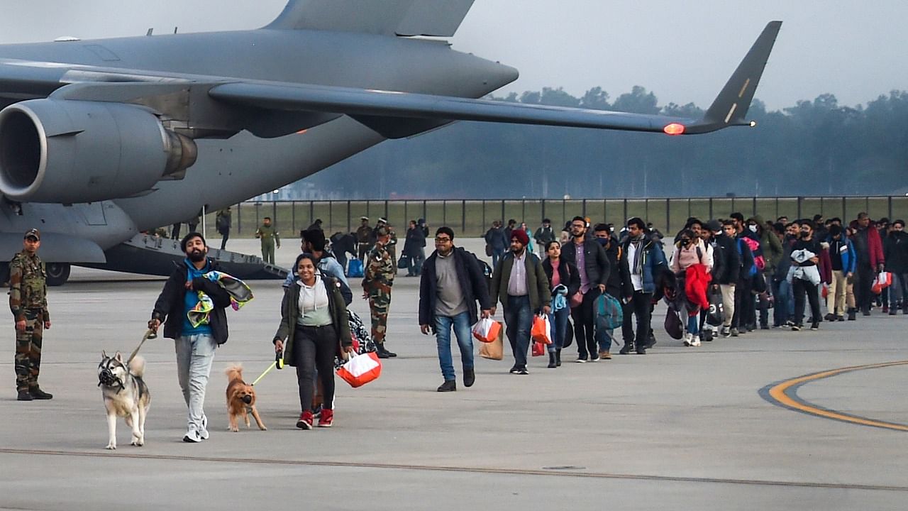 The central government has been evacuating Indian students from Russia under Operation Ganga. Credit: PTI Photo