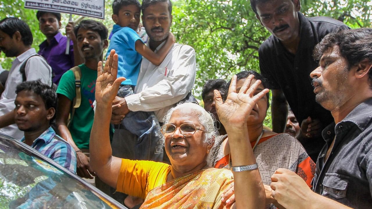 An undated photo of Arputhammal, mother of A G Perarivalan, one of the convicts in the Rajiv Gandhi assassination case. Credit: PTI Photo