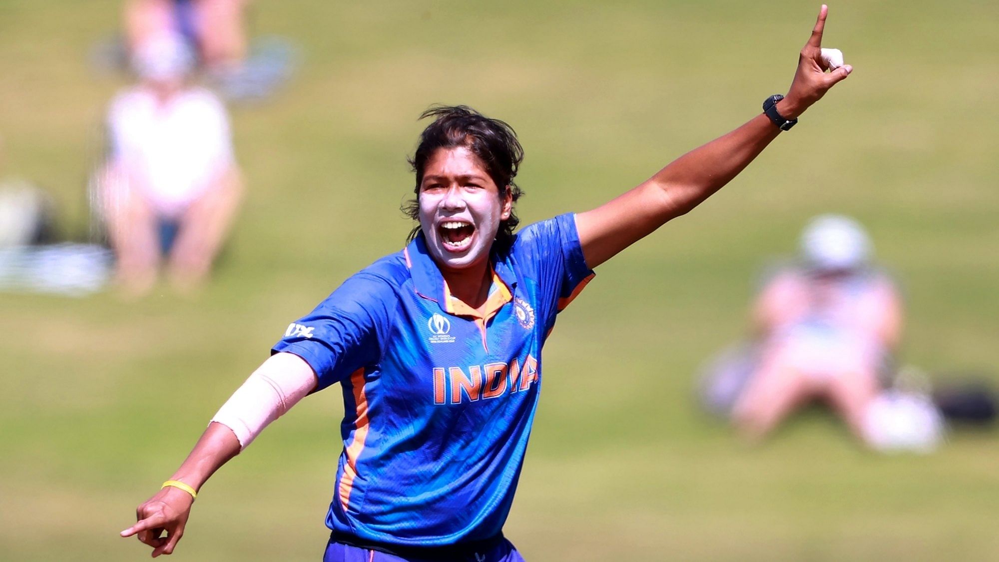 Jhulan grabbed her 40th scalp in World Cups and also became the leading wicket-taker in history of the tournament. Credit: IANS Photo