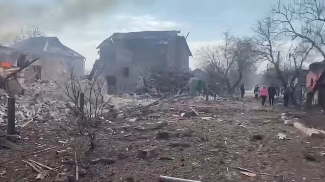  The aftermath of artillery shelling by Russia is seen on a residential area, in Mariupol. Credit: Armed Forces of Ukraine/Handout via Reuters