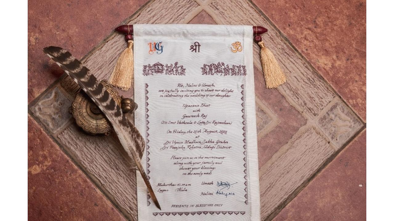 Weddings cards and invites are a big market for calligraphers currently. Credit: K C Janardhan