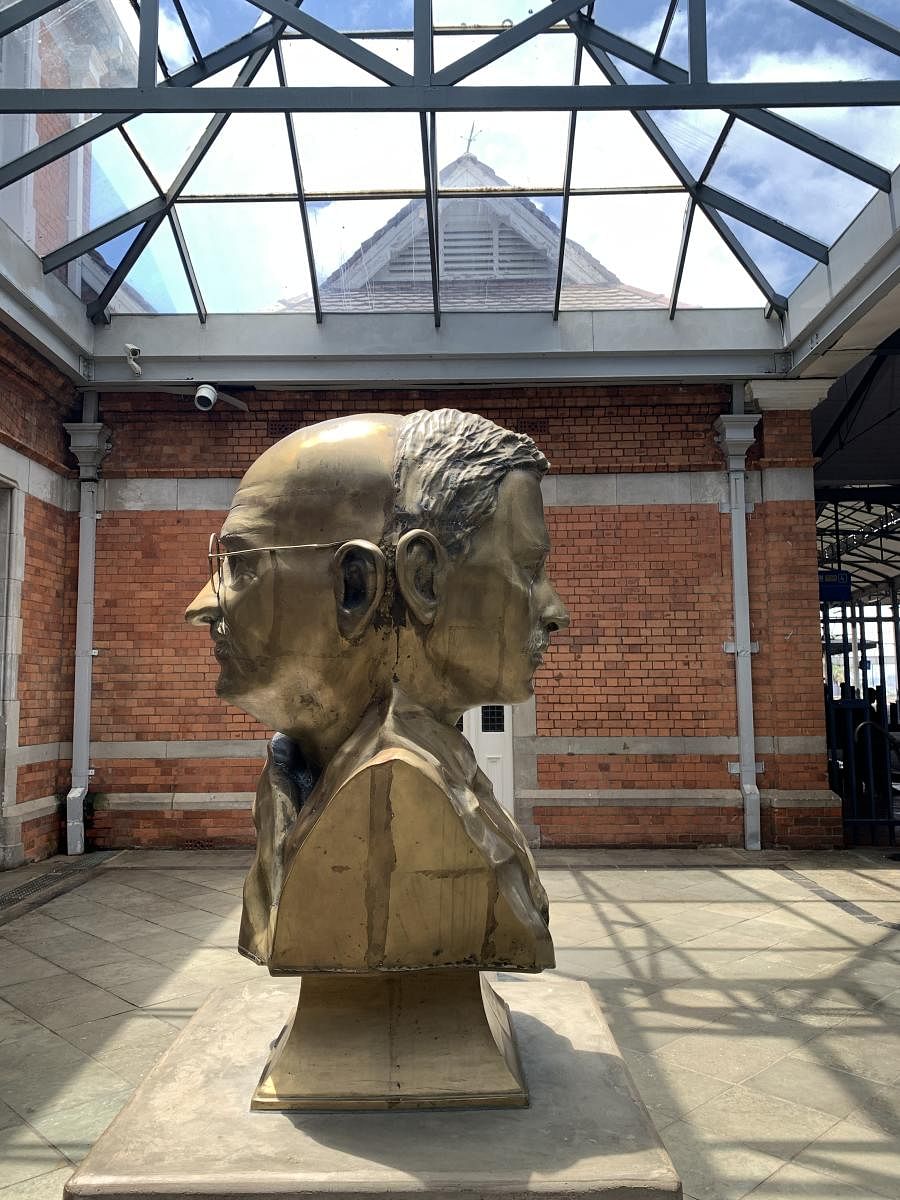 The bronze two-sided bust of Mahatma Gandhi at Pietermaritzburg railway station depicting him as a young man and in his later years. The statue was unveiled in 2018. (Pics by author)