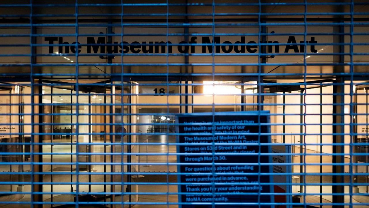 This file photo taken on March 17, 2020, shows the closed Museum of Modern Art (MoMa) in the Manhattan borough of New York City. Credit: AFP Photo