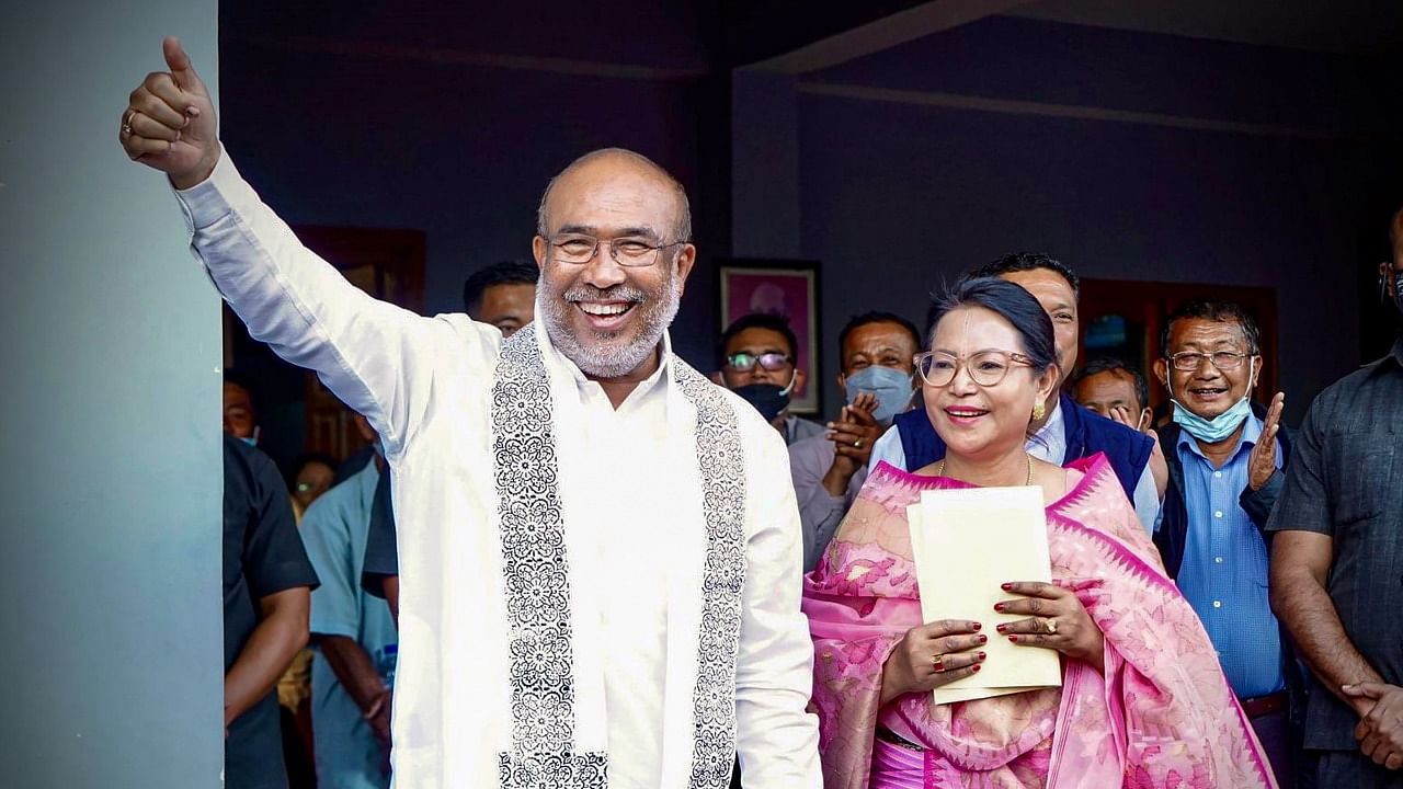 Incumbent Chief Minister N Biren Singh has the 'image' of a leader who struggled to present the 'Meitei perception' on the Naga issue to Union Home Minister Amit Shah in 2019. Credit: PTI Photo