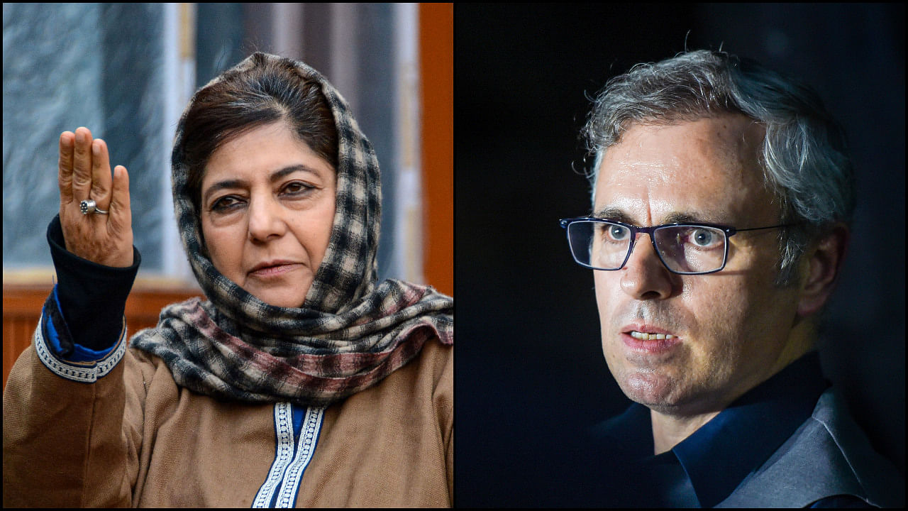 Mehbooba Mufti and Omar Abdullah. Credit: PTI Photos