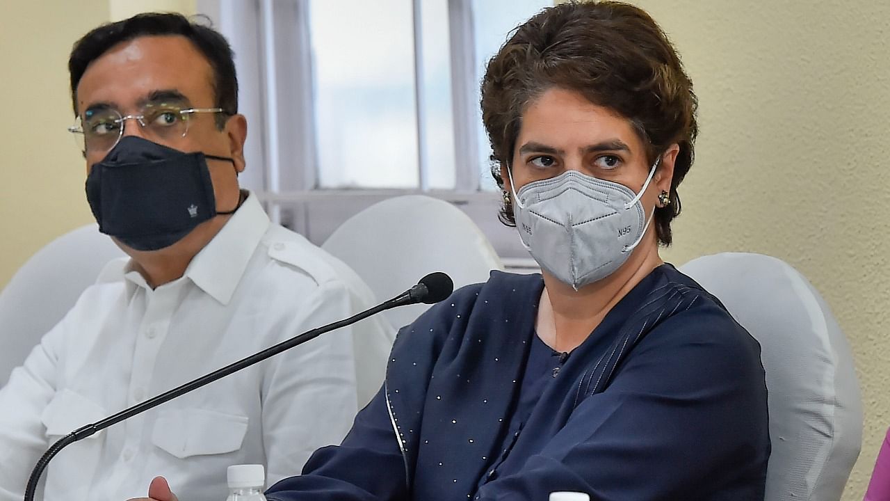 Priyanka Gandhi speaks during a meeting of the Congress Working Committee. Credit: PTI Photo